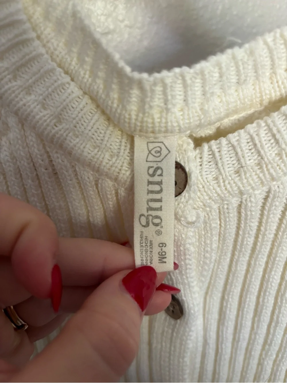 Snug Cream Ribbed Short-Sleeve Button-Front Baby Romper